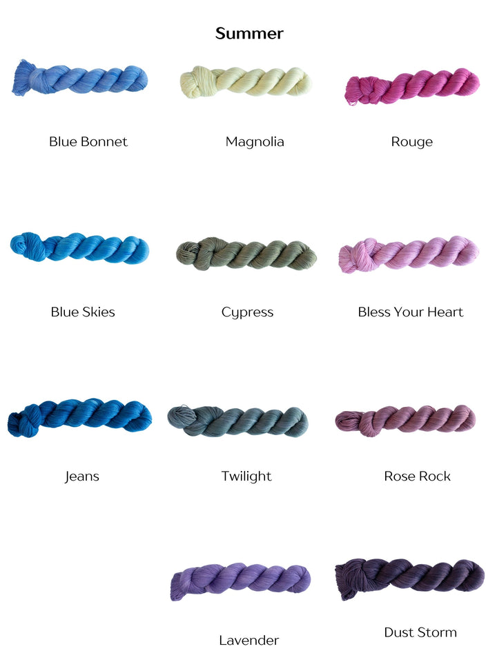 Fingering - 70% Superwash Merino 30% Silk Hand Dyed Color Season Collection